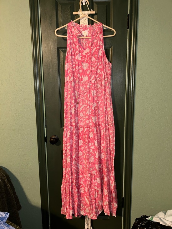 J.Marie Dresses & Skirts - Sleeveless Floral Tiered Maxi Dress in Pink by Unknown